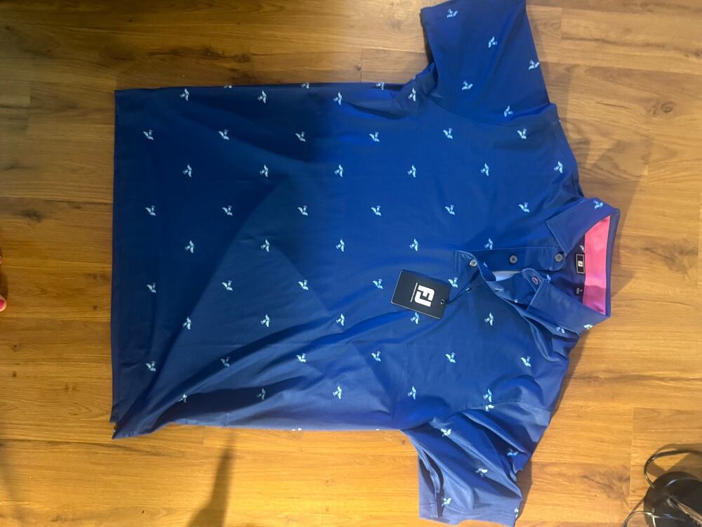 FootJoy Thistle Print Lisle Mens Golf Polo Shirt Large NWT Brand New